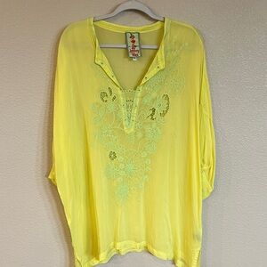 Johnny Was Yellow Floral Tunic